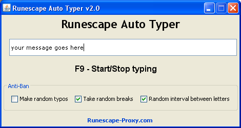 Runescape Auto Typer